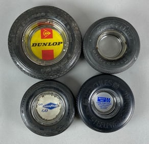 Group of 4 Advertising Tire Ashtrays