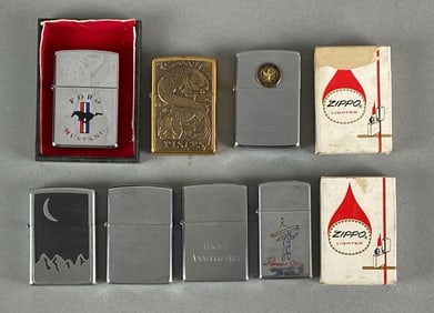 Group of 7 Zippo Lighters