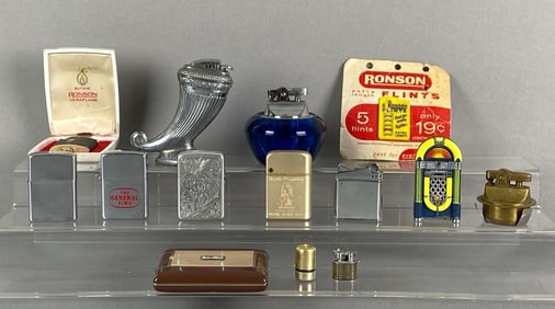 Group of Assorted Lighters and Cigarette Cases