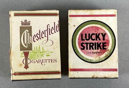 Group of 2 Vintage Cigarette Advertising Pocket Ashtrays