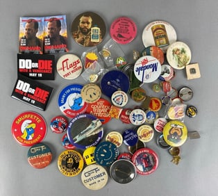 Group of Buttons and Pins