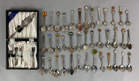 Group of Souvenir Spoons and More