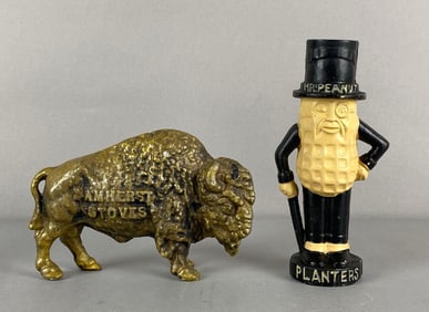 Group of 2 Cast Metal Coin Banks