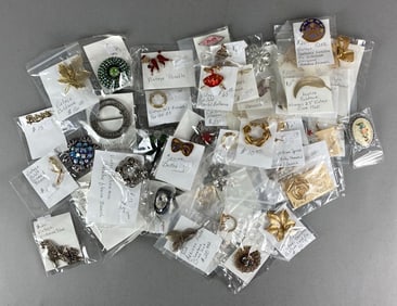 Group of Costume Jewelry Pins and Brooches