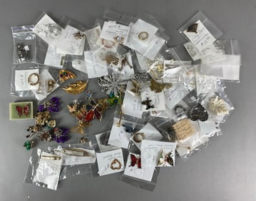 Group of Costume Jewelry Pins and More