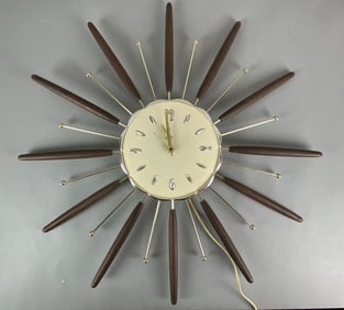 MCM Sunburst Wall Clock