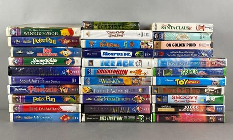 Group of 31 Child VHS Tapes and More
