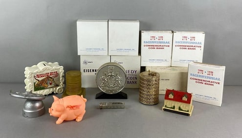 Group of 16 Assorted Coin Banks