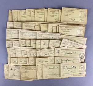 Group of Post Office Registry Dispatch Receipt Cards from Zurich, Montana