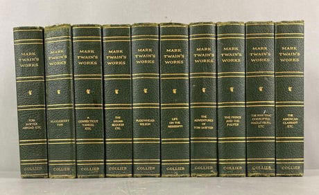 Group of 10 Mark Twains Work Bound Hard Cover Books