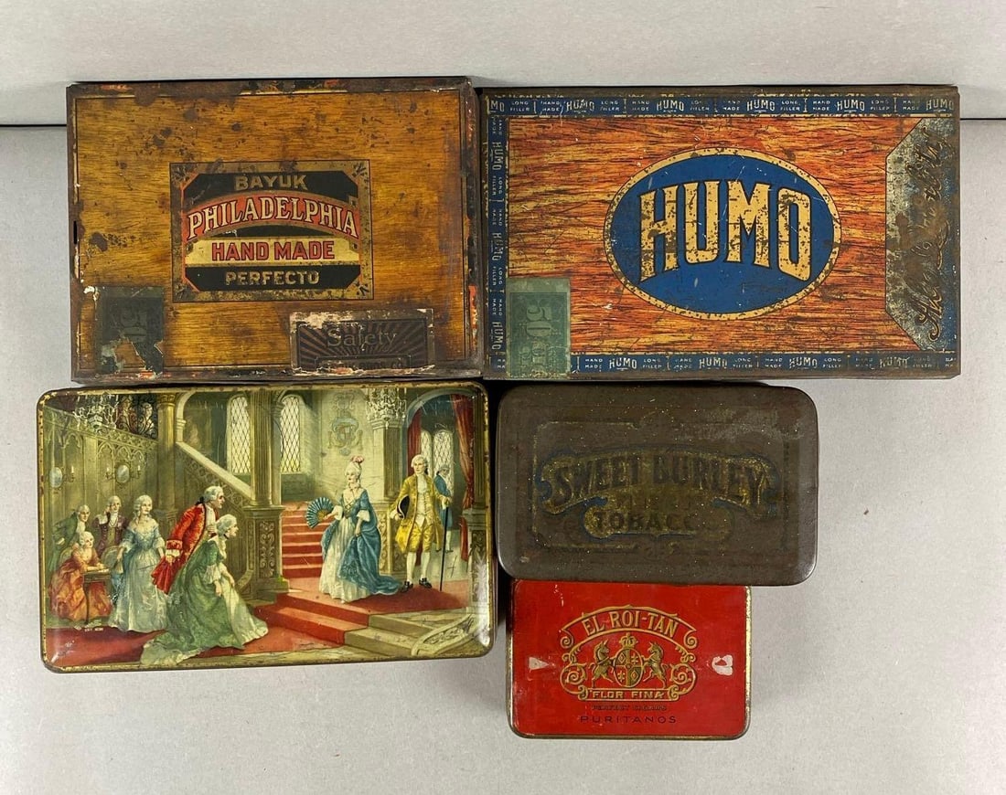 Group of 5 Cigar Tins (1 of 3)