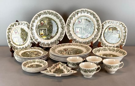 Set of Johnson Bros Merry Christmas Dinnerware