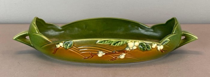 Vintage Roseville Snowberry Pottery Console Bowl