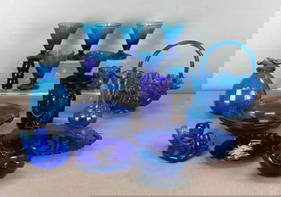 Group of Cobalt Glass Items