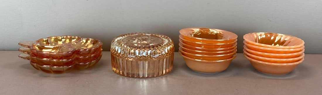 Group of Peach Glass Lusterware Items (1 of 4)