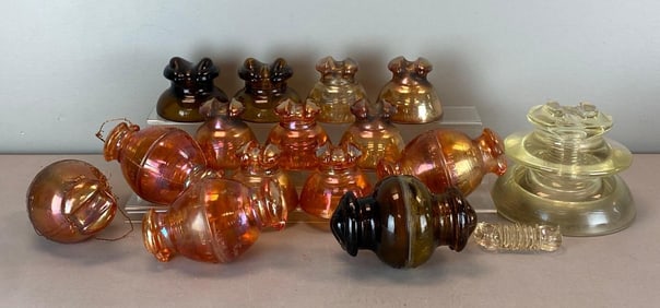 Group of Carnival Glass Electrical Insulators