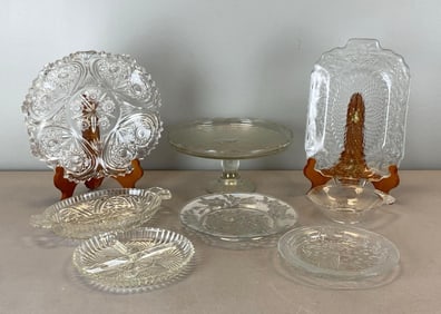 Group of Pressed Glass Dinnerware