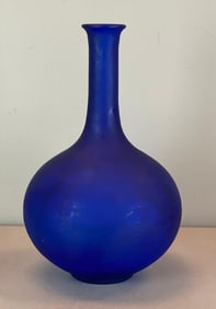 Recycled Cobalt Satin Glass Vase