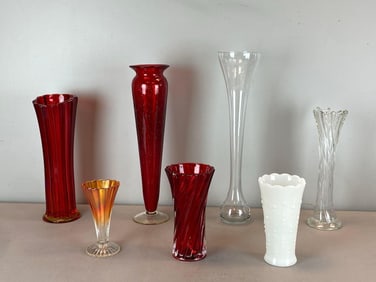 Group of 7 Art Glass Vases