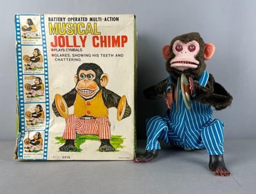 Vintage Battery Operated Multi-Action Musical Jolly Chimp