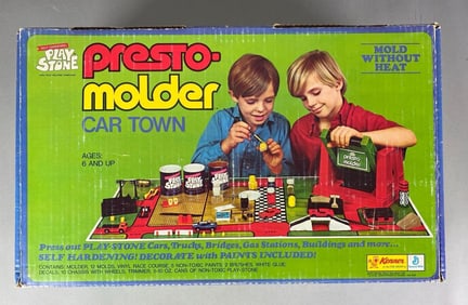 1972 Kenner Play Stone Presto-Molder Car Town Set