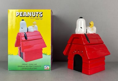 Peanuts Snoopy and Woodstock Break Time Ceramic Cookie Jar