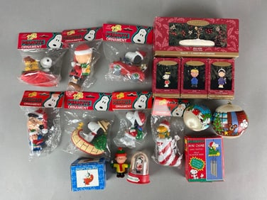 Group of Peanuts Snoopy Christmas Ornament and More