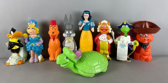Group of Cartoon Character Bubble Bath Bottles