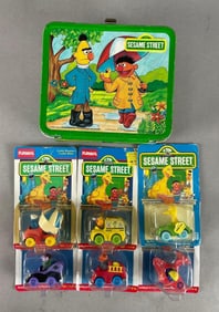 Group of Playskool Sesame Street Vehicles and Lunchbox