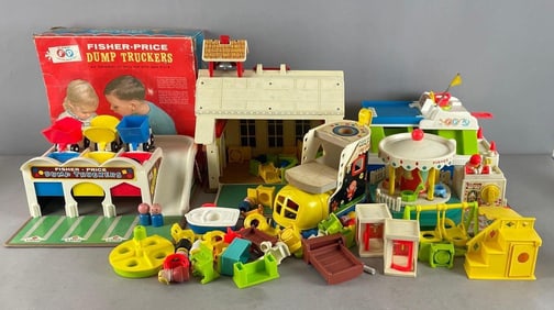 Group of Fisher Price Little People Playsets and Accessories