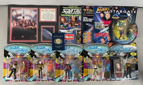 Group of Playmates Star Trek TNG Action Figures and More