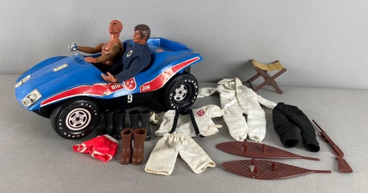 Group of 1970s Mattel Big Jim Action Figures and Accessories