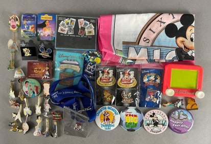 Group of Disney and Hard Rock Cafe Enamel Pins and More