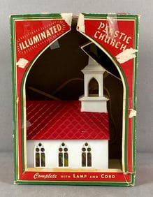 Vintage Glolite 120V Illuminated Plastic Church