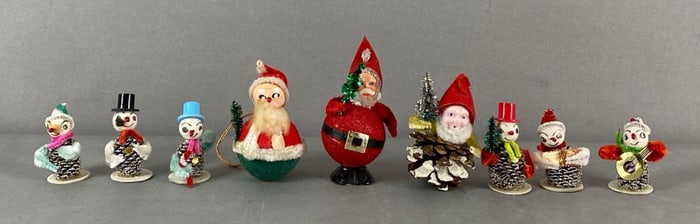 Group of Vintage Christmas Decorations