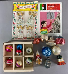 Group of Christmas Tree Ornaments and Icicles