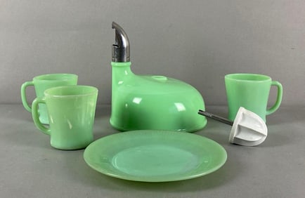Group of Fire-King Jadeite Glass Items