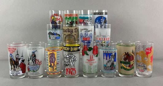Group of 1970s - 2020s Kentucky Derby Souvenir Glasses