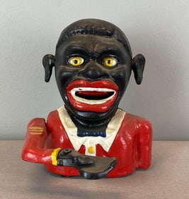 Reproduction Jolly N Black Americana Cast Iron Bank