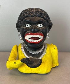 Reproduction Dinau Black Americana Cast Iron Bank