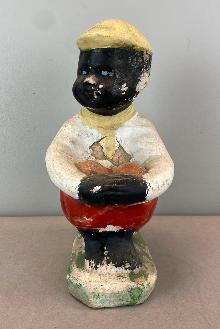 Black Americana Plaster Lawn Jockey (1 of 5)