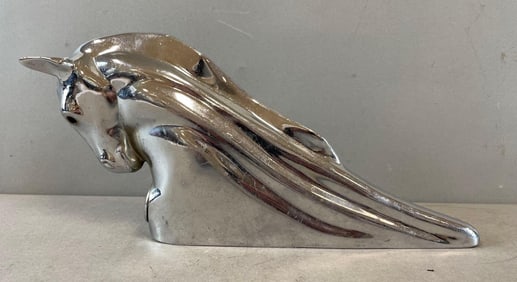 Vintage Lighted Chrome Horse Hood Ornament