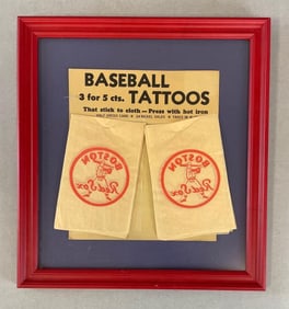 Vintage Boston Red Sox Baseball Tattoos Advertising Display