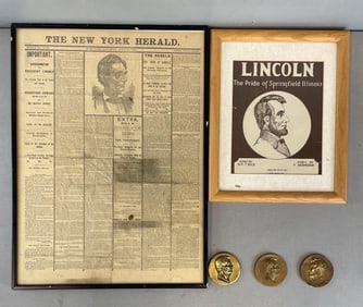 Group of Abraham Lincoln Bronze Medals and More