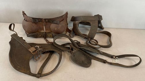 Group of Vintage Horse Blinders and More