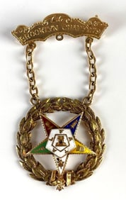 10K Gold Eastern Star Fraternal Brooklyn Chapter 279 Pin