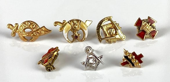 Group of 10K Gold Masonic Pins