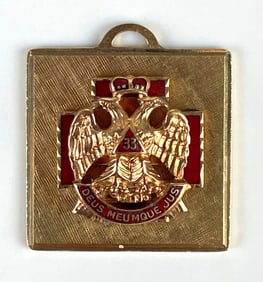 14K Gold Scottish Rite Masonic 33rd Degree Medal