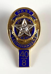14K Gold Past Mexican Legion Commander Pin