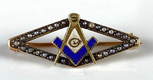 14K Gold Masonic Freemason Pin